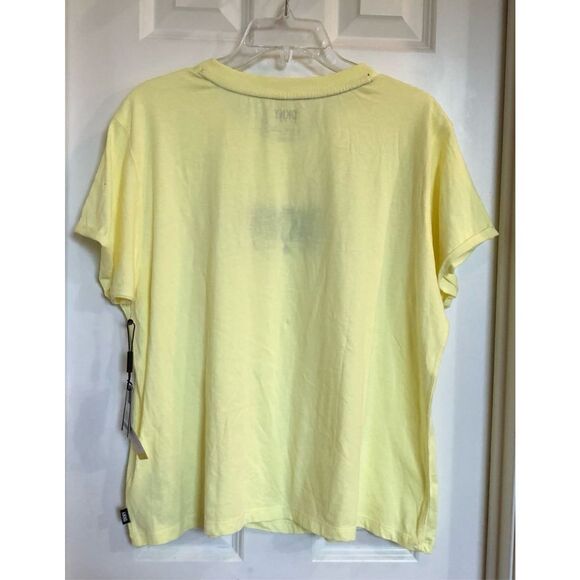 DKNY SPORT - L Sz L - Cotton Embroidered Logo Tee in Lemon Yellow. NWT! - Picture 6 of 14